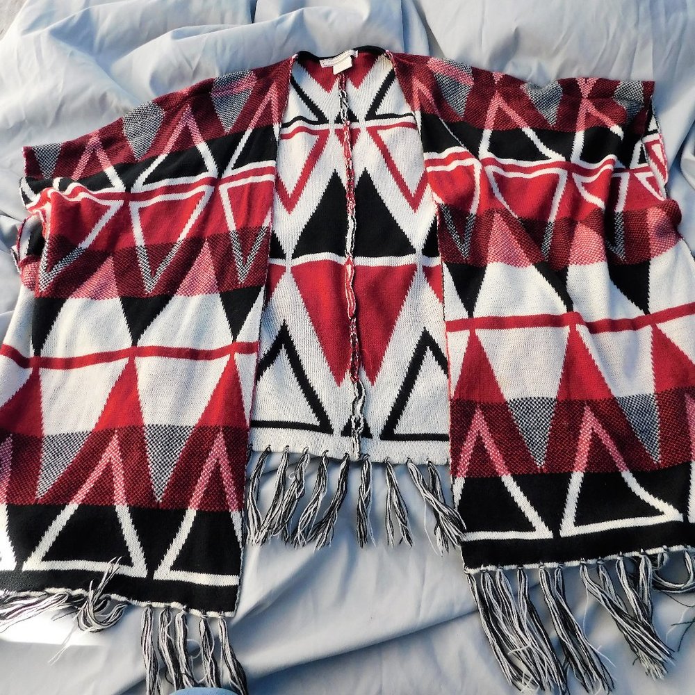 Hippie BOHO  Flying Tomato poncho, Acrylic, Med/Large